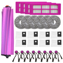 Brosse Latérale Principale, Lingettes, Filtres et Sacs à Poussière pour Aspirateur Robot Autovideur pour J15 Evo Ultra (27 Pièces)