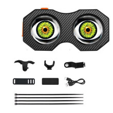 1 Set Bicycle Decorative Light Devil Eyes Tail Bike Lights Rechargeable for Bicycle Motorcycle Electric Bike Accessories