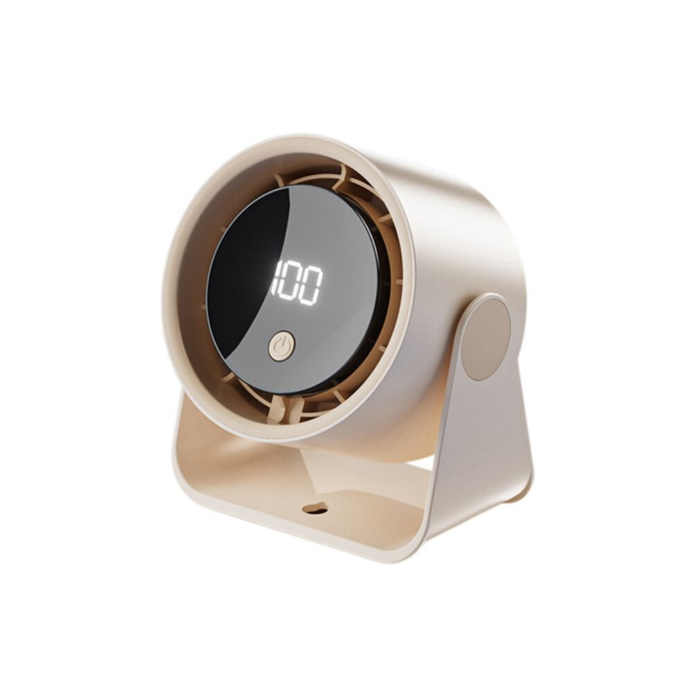 Small Home Desktop Fan Rechargeable Mute Digital Circulation Fan Student Dormitory Electric Cool Fan Summer Cooler Beige 4712923633932