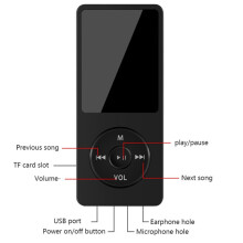 Portable 64G MP3 Player with LCD Digital Display Video Hifi MP3 Player E-Books Support Lossless Music Player B