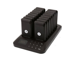 Wireless Restaurant Pager Food Truck 16 Bell Coasters Buzzer Beeper Receiver Calling System for Bar Cafe Hotel US Plug