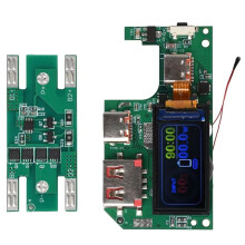 PD QC Carga Rápida Power Bank Placa Base Pantalla de 0,96" Batería de Iones de Litio 2S 45W Protección Módulo de Fuente de Alimentación DIY A