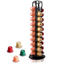 Kaffeekapselhalter mit Leiser Drehung für Kapselhalter-Karussell, Hält 40 Kapseln, Platzsparender Espresso-Organizer für die Küche