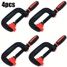 Paquete de 4 Abrazaderas F de Plástico de 2 Pulgadas para Carpintería, Metalurgia, DIY y Trabajos Ligeros