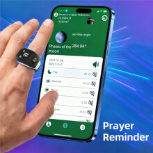 3in1 Ring Counter with OLED Display,Interchangeable Shaft Electronic Tasbih Counter,for Prayer Black