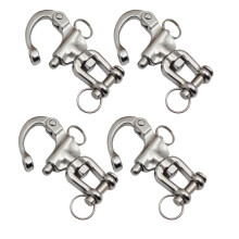 4PCS 316 Stainless Steel Swivel Snap Shackle Quick Release Clevis Jaw for Sailing Halyard, Boat Rigging