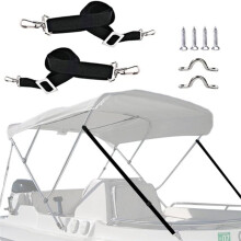 2 PCS Adjustable Heavy Duty Straps, Marine Grade Double Snap Hook Strap Pad Eye Straps, Boat Awning Accessories