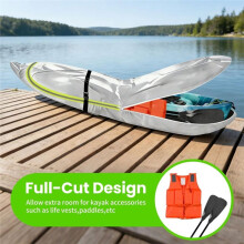Funda para Kayak 600D Impermeable, Protección UV y Contra el Polvo. Funda Completa para Canoa y Kayak para Almacenamiento Al Aire Libre.