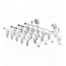 Estante para Calcetines con Ventosas, Tendedero Plegable Multifuncional Oculto, 20 Clips, Sin Necesidad de Perforar.