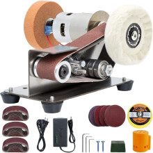 Belt Sander, Electric Small Sander KnifeMaking Supplies, for Woodworking, Metal Working DIY US Plug