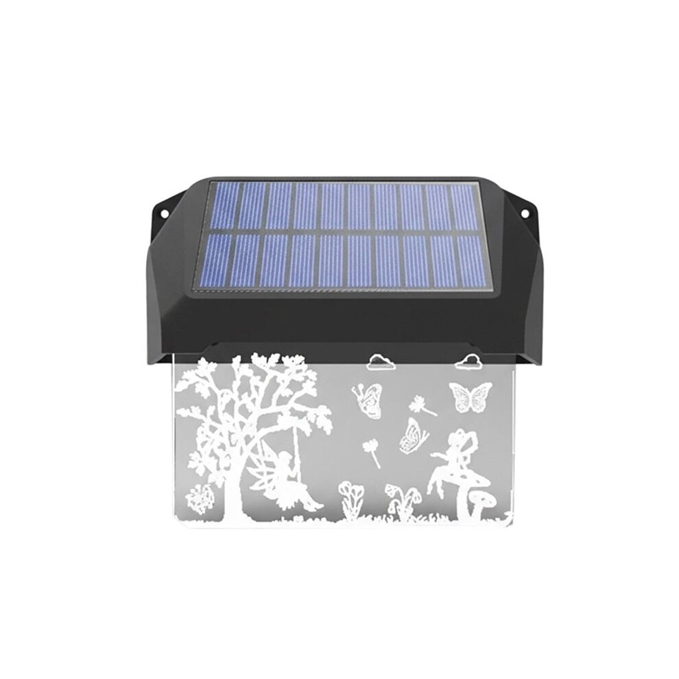 2 Pack Solar Fence Lights Fairy Butterfly Pattern 3 Modes Ip65 Waterproof For Deck Pool Railing Step Backyard White 4713750169809