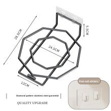 (Gray)Selbstklebendes Badezimmer Gesicht Waschbecken Aufbewahrung Regal mit Edelstahl Oberfläche Täglich für