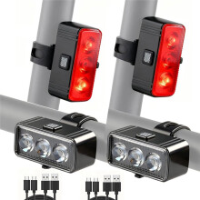 Bike Light Kit, LED Bicycle Light Set Bike Headlights & Taillights, Rechargeable Bike Lights, Bike Headlight Taillight