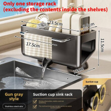 (Gray)Easyinstall Küchenspüle Organizer mit multifunktionaler Aufbewahrung für Haushalt