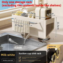 (White)Easyinstall Küchenspüle Organizer mit multifunktionaler Aufbewahrung für Haushalt