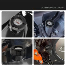 Bouchon de Jauge D'Huile de Moto, Jauge de Température D'Huile pour Softail Slim FLDE Breakout Sport Glide 2018-2024, Noir