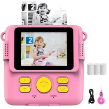 Children 1080P HD Digital Camera Toys Instant Print Thermal Print Camera Instant Print Photo W/H Printing Paper
