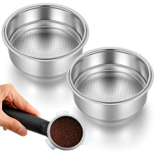 2 Pcs Stainless Steel Coffee Filter, 51mm Pressurized Espresso Filter Basket for Portafilter Machines Espresso Machine