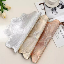 Lotus-Shaped Heat-Resistant and Washable Flower Placemat Decorative Heat-Resistant Table Pad Coasters Home Party Silver