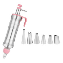 Sprutset i Rostfritt Stål för Dessert, Glasyr, Spritsmunstycken, Dekoration, Kakbakning, Tårtdekorationsverktyg
