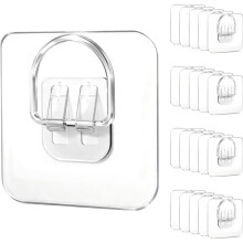 20 Stuks Bordhangers voor aan de Muur - Onzichtbare Zelfklevende Hangers voor Het Ophangen van Decoratieve Borden en Fotolijsten, 6,8 X 6,8 cm
