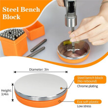 Kit de Marquage de Métaux, Outils de Marquage pour la Fabrication de Bijoux avec un Ensemble de 37 Poinçons de 3 mm (1/8") en Chiffres et Lettres,