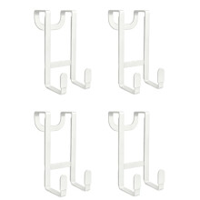 4 PCS over the Door Hooks, Heavy Duty Door Hanger Hook, No Drill Wall Hooks for Hanging Coat, Towel, Bag in Bathroom