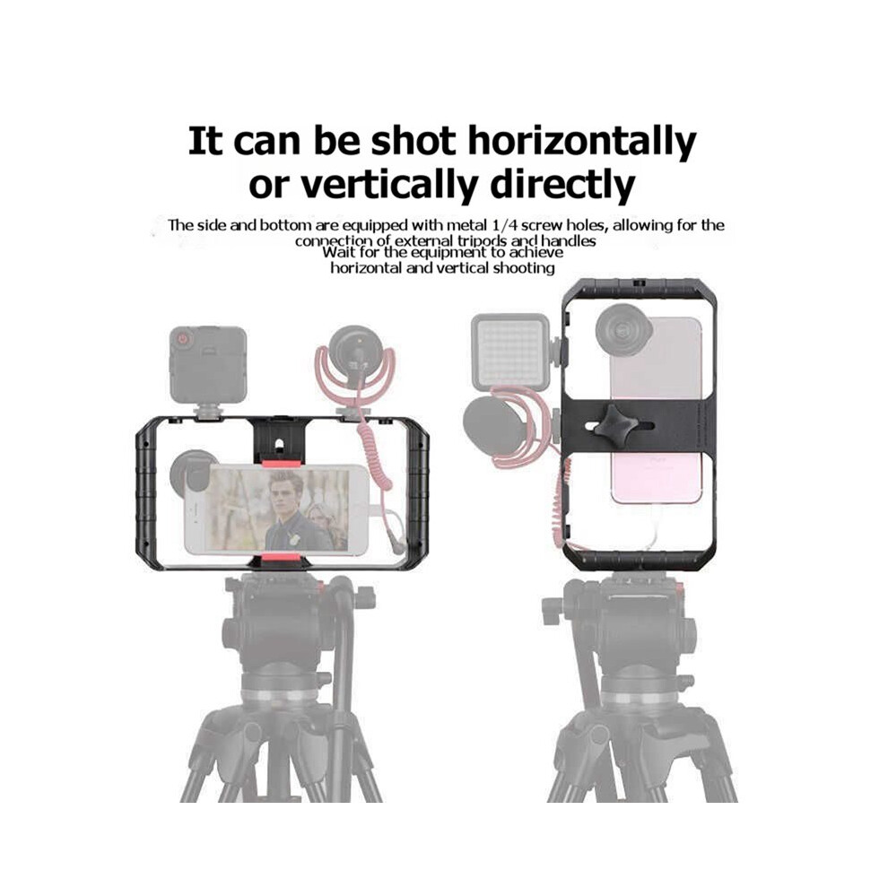 Mobile Phone Video Rig Stabilizer Cage With Cold Shoe Mounts Smartphone Grip Filmmaking Kit For Vlogging Film Rig 4711474065278