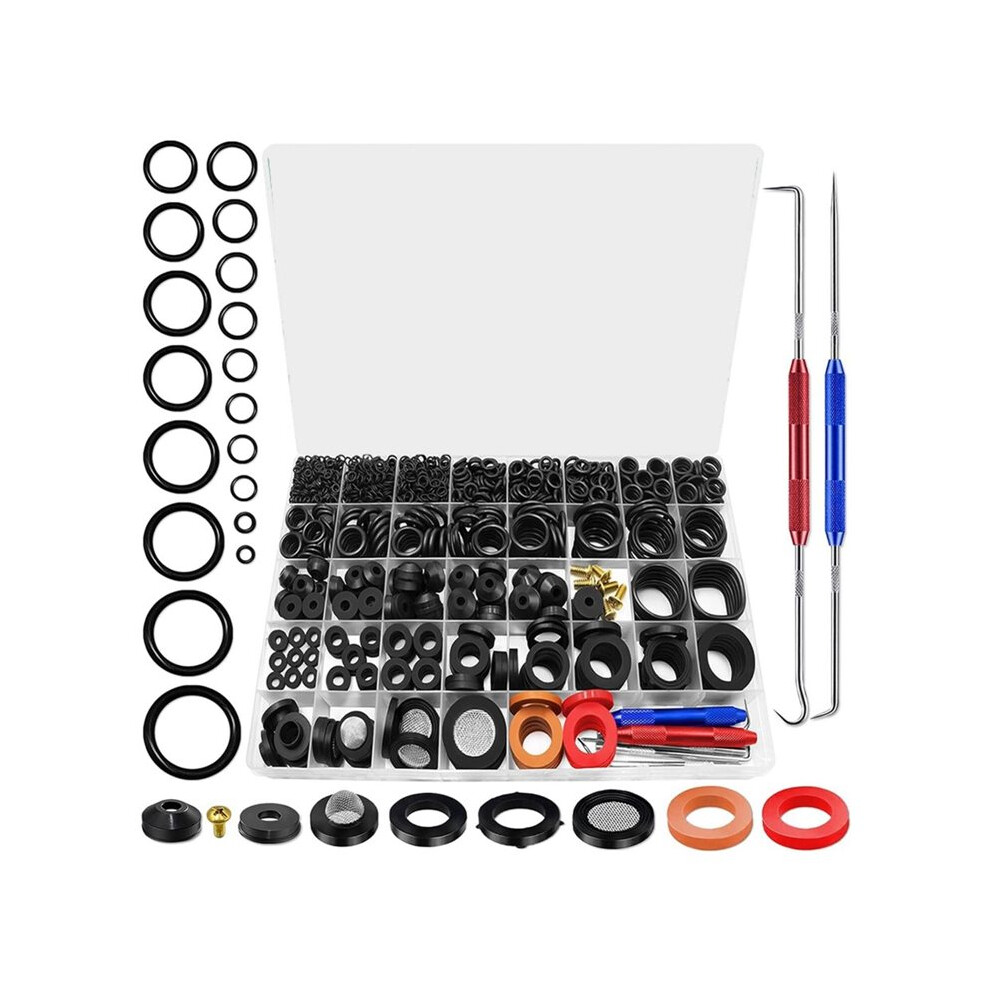 37 Size 1075 Pcs Faucet Washers & O-Rings Kit & Plumbing Gasket Home Universal Rubber Washers Assortment Kit 6032762780696