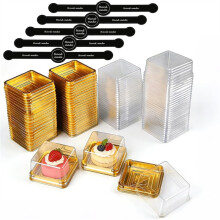 50 Set 3" Moon Cake Container,Individual Cupcake Containers with Lids,for Individual Chocolate, Wedding Party