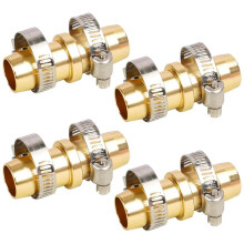 4-Pack Hose Repair Kit for 3/4"-5/8" Water Hoses with Stainless Clamps for Garden Hose Mending
