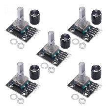 5pcs 360 Degree Rotary Encoder Module KY-040 Brick Sensor Development Board with 15 X 16.5 mm Buttons for