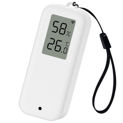 WLAN-Temperatur- und Feuchtigkeitssensor, Intelligentes Hygrometer-Thermometer, IP65 Wasserdicht, LCD-Display