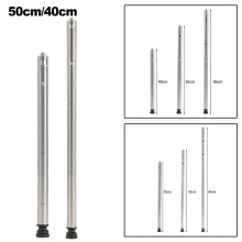 For IGT Stainless Steel Telescopic Camping Table Legs - Adjustable 3-Stage Design for Outdoor Use Short