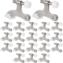 20pack Hinge Pin Door Stops Satin Brushed Adjustable Heavy Duty Hinge with Rubber Bumper Tips