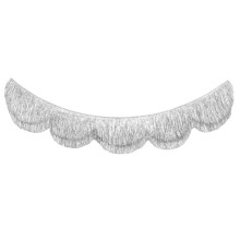 Silver Iridescent Scalloped Fringe Banner Bachelorette Party Decorations, Birthday Sign, Sparkly Decor