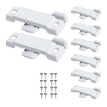 8-Pack White Window Sash Locks with Screws - 2-1/4'' Mounting Hole Centers for Vertical Sliding Window