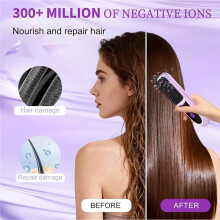Go Brush Pro Portable Straightener Brush with LCD Display, Fast Heating, Cordless