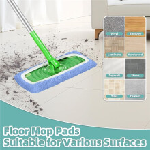 10pcs Reusable Mop Pads for  Sweeper Mop, Microfiber Dry Sweeping Cloths & Machine Washable Wet Pads Refill