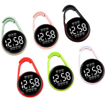 Fashionable LED Digital Pocket Watch with Night Light and Stationary Bezel