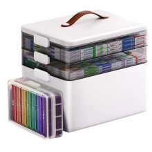 Armoire à Pharmacie Portable avec Poignée, Organisateur de Médicaments à 3 Niveaux, Boîte de Premiers Secours Vide pour la Maison, Boîte pour
