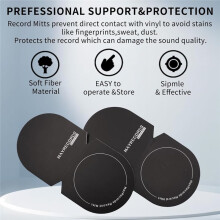 2 Set/4pcs Black Vinyl Record Pickup Clip, Record Cleaning and Protection Pad, Can Leave No Fingerprints
