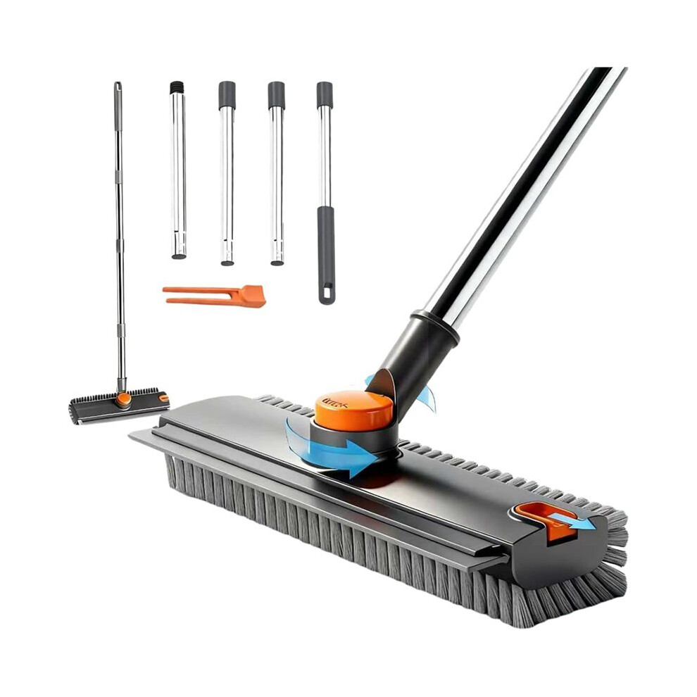 Floor Scrub Brush,Floor Scrubber Push Broom With Long Handle,Heavy-Duty Stiff 90 Bristle Broom For Patio,Shower,Tile 4713126522610