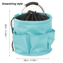 (Sky Blue) Material Oxford Multifunctional Collapsible Basket With Drawstring Closure For Camping