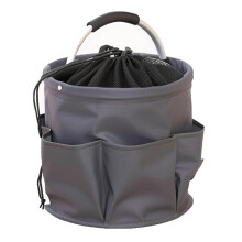 (Gray) Material Oxford Multifunctional Collapsible Basket With Drawstring Closure For Camping