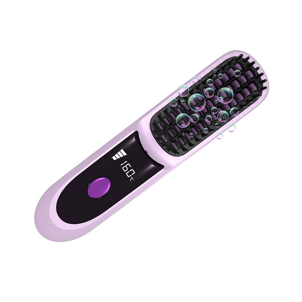 Go Brush Pro Portable Straightener Brush with LCD Display, Fast Heating, Cordless