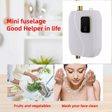 (White) lectric Tankless Instant Hot Water Heater 3000W Under Sink Tap Bathroom Kitchen