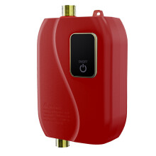 (Red) lectric Tankless Instant Hot Water Heater 3000W Under Sink Tap Bathroom Kitchen