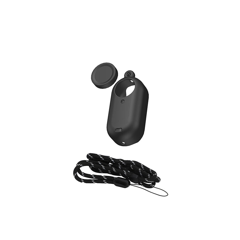Silicone Protective Cover Lens Cap Strap Replacement Accessory Set For Insta360 Go 3 Black 688249462577
