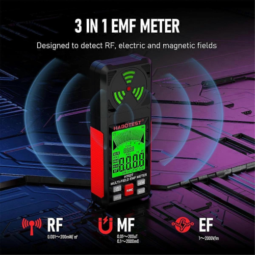 Μετρητής EMF, ανιχνευτής EMF 3 σε 1, ανιχνευτής ηλεκτρομαγνητικής ακτινοβολίας πε 2